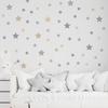 86 Pcs Cartoon Gray Khaki Star Wall Stickers for Kids Room Bedroom Nursery Home Decoration Wall Decals