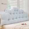 Large Backrest Pillow Headboard Cushion with Ruffle Trim, Dorm Pillow, Crown Shape, Bed Decorative Wedge Support for College Bedroom Decor,