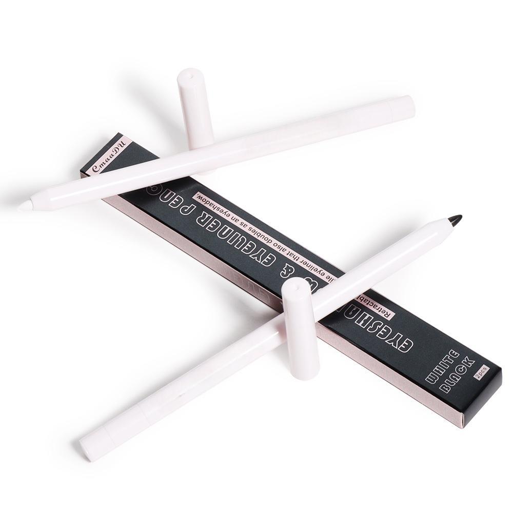Ultra-Fine Black and White Eyeliner Pencil Set for Waterproof and Smudge-Proof Eye Makeup