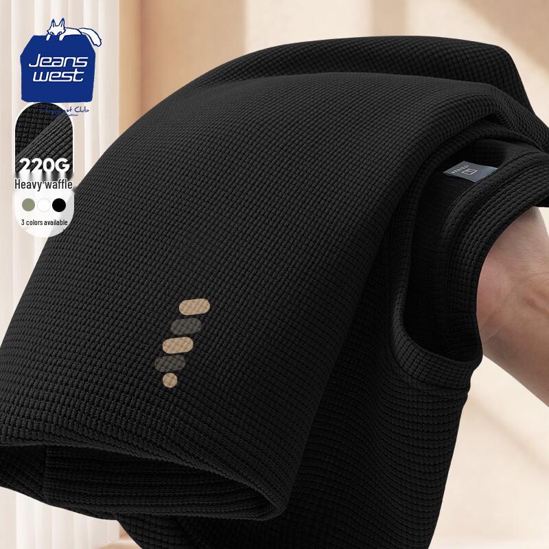 JEANSWEST CLUB Men s Waffle Texture Long Sleeve T-Shirt XL