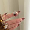 Rhinestone Chunky Enamel Ring Geometric Painting Ring Cute Insect Drip Oil Ring  Party