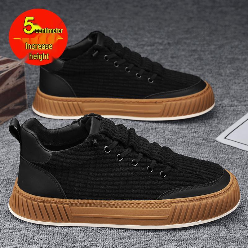 Men's Fleece-Lined Winter Canvas Skate Shoes - Slip-On Casual Soft Sole Sneakers