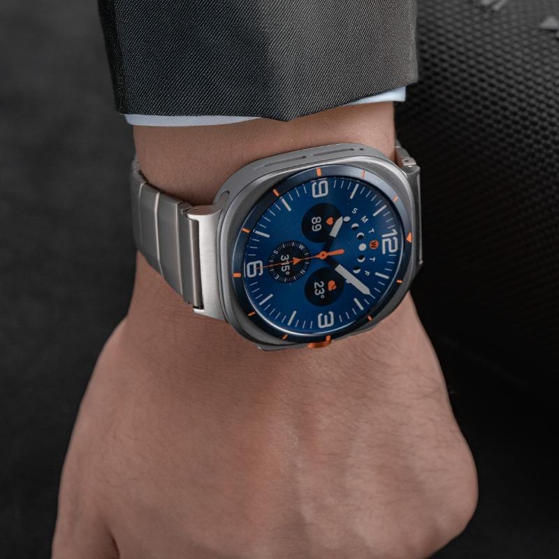 Edelstahlarmband für Samsung Galaxy Watch 8/8 Classic Gebogenes Anschlussdesign für Galaxy Ultra 2025/ 47mm Business-Armband
