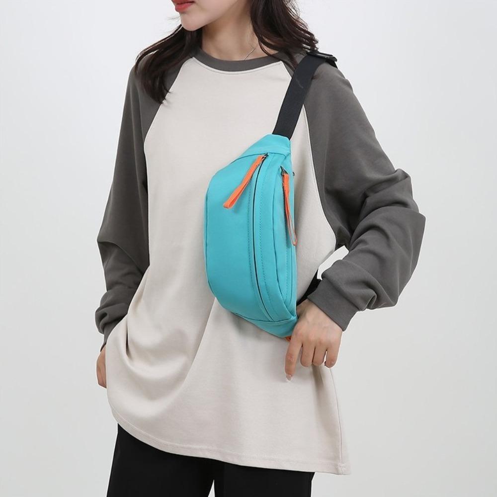 Multi-pocket Nylon Waist Bag Adjustable Shoulder Strap Diagonal Shoulder Bag Men Chest Bag  Male