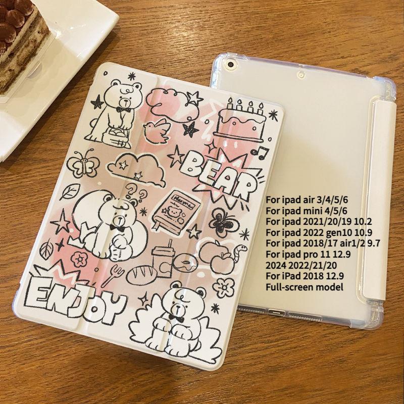 

Чехол для iPad Air 6 с симпатичным забавным рисунком кота, складной чехол для iPad Tri-fold Smart Case для iPad Air 5th 4th 10,9 дюймов Air 1th 2th 2018 6th 5th 9,7 дюймов с держателем для карандашей