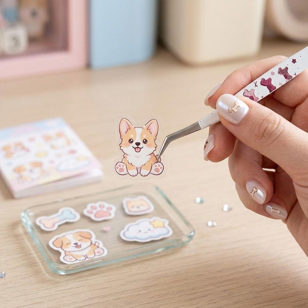 Anti-static Curved Stickers Tweezers Stainless Steel Lashes Extension Tweezer Extensions Grafting