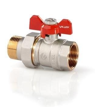 Nickel-plated ORO ball valve with a gland with a half-screw and an aluminum butterfly