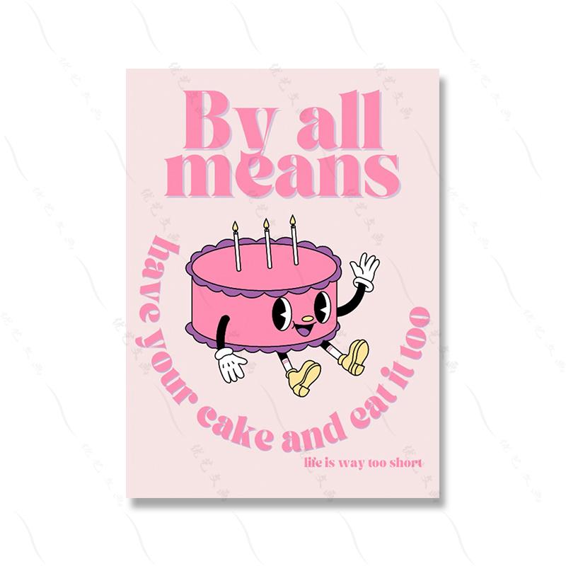 

Мультфильм Еда Торт Мороженое Холст Картина Принт Модная Девчачья Детская Комната Домашний Декор Кухня Настенный Художественный Плакат Изображение Во что бы то ни стало 21x30cm No Framed