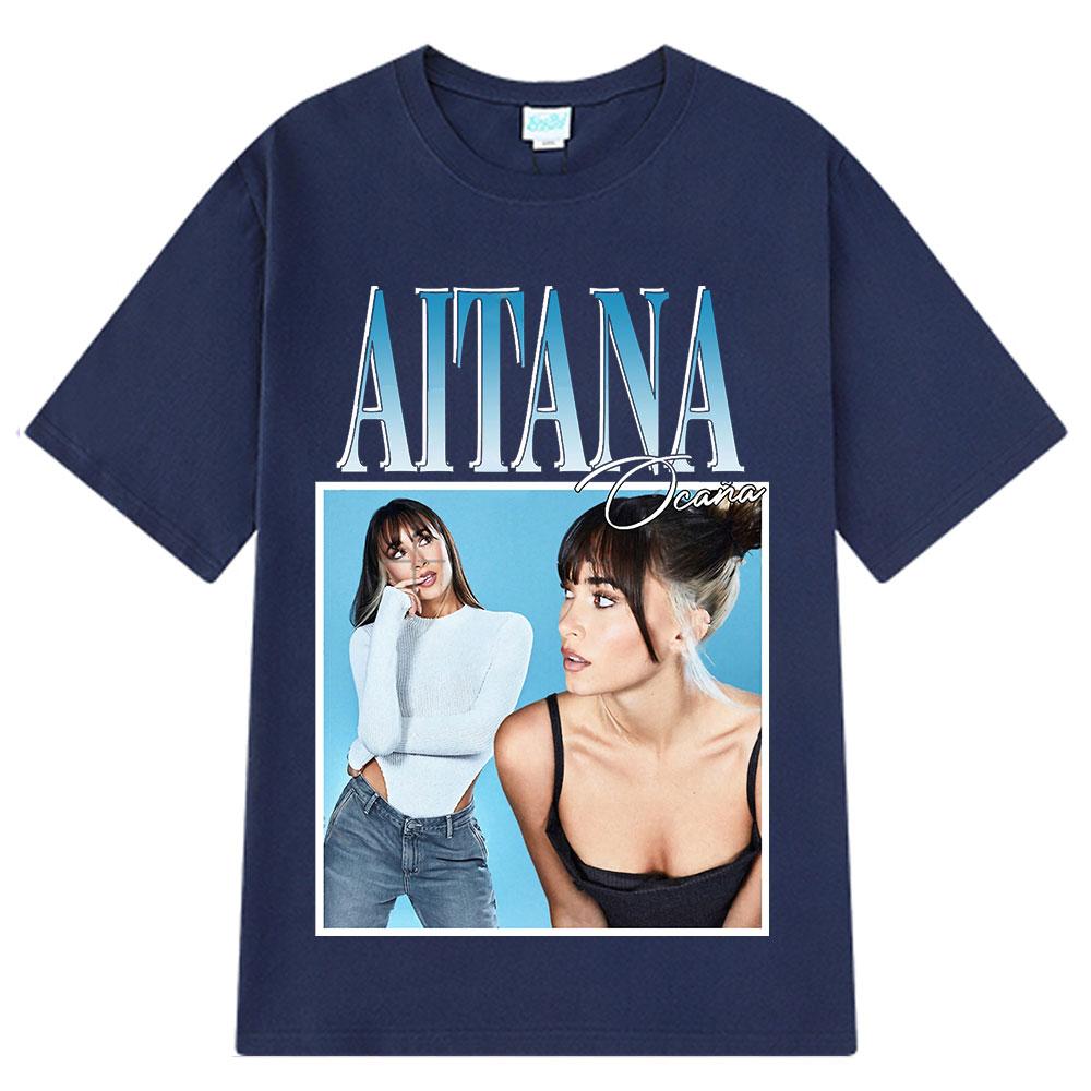 Singer Aitana Ocana Fashion Graphic T Shirt Men Women Harajuku T-shirts Cotton Aesthetic Short Sleeve O-Neck T Shirts Streetwear
