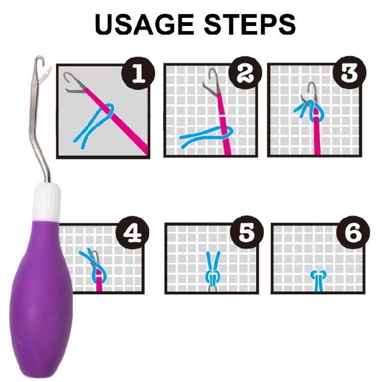 Ohnutý uzamykatelný hák Pletací nástroj na výrobu koberců, Uzamykatelný háček Háčkovací jehla s uzamykáním pro pletený řemeslný projekt