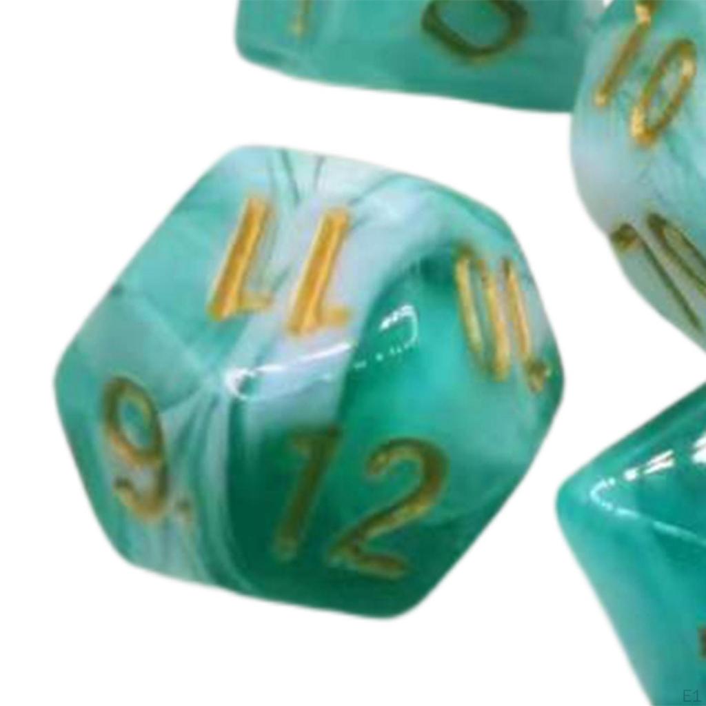 7 Stück Polyedrische Würfel Langlebig D8 D4 D10 D12 D20 D6 Graviert Tragbar Mehrzweck für Tabletop-Spiel