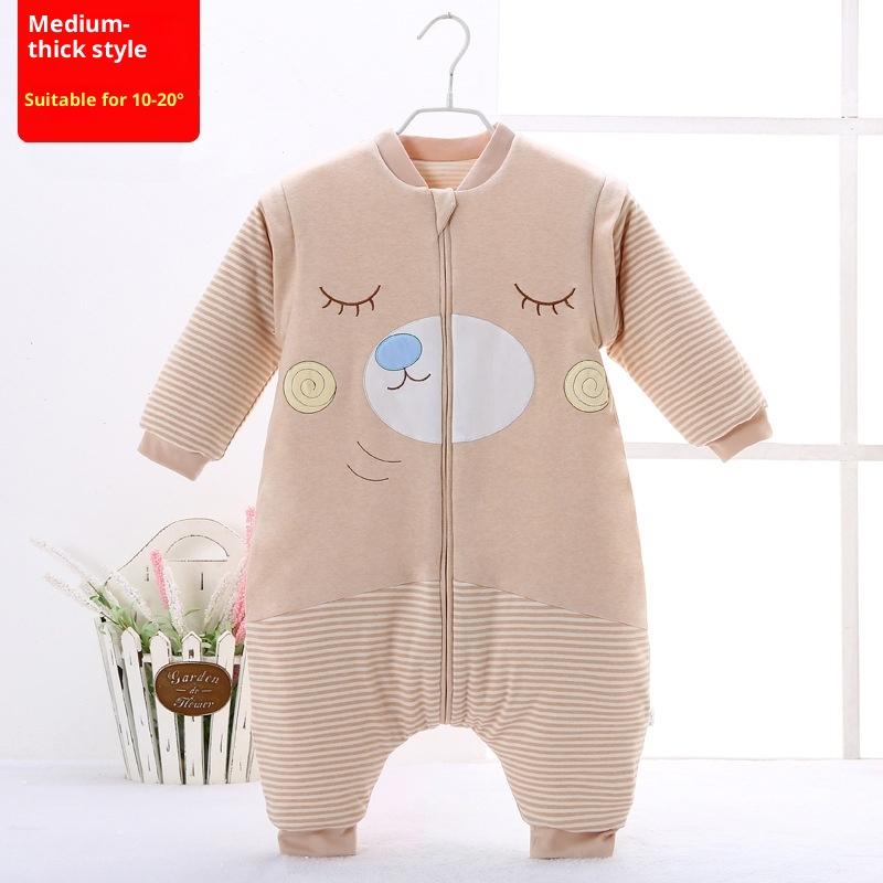 

Детский спальный мешок с раздельными ножками; Детское одеяло против пинков; Одеяло с кондиционером; Детский спальный мешок; Детский осенне-зимний спальный мешок. 95-110cm светло-коричневого