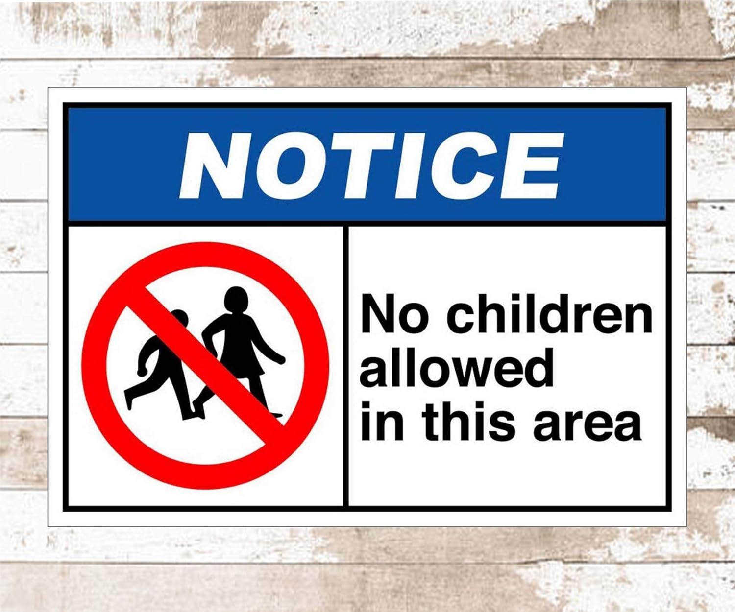 Tin Sign For No Children Allowed in This Area Caution Safety Metal Sign 20x30cm(7.8x11.8inch)