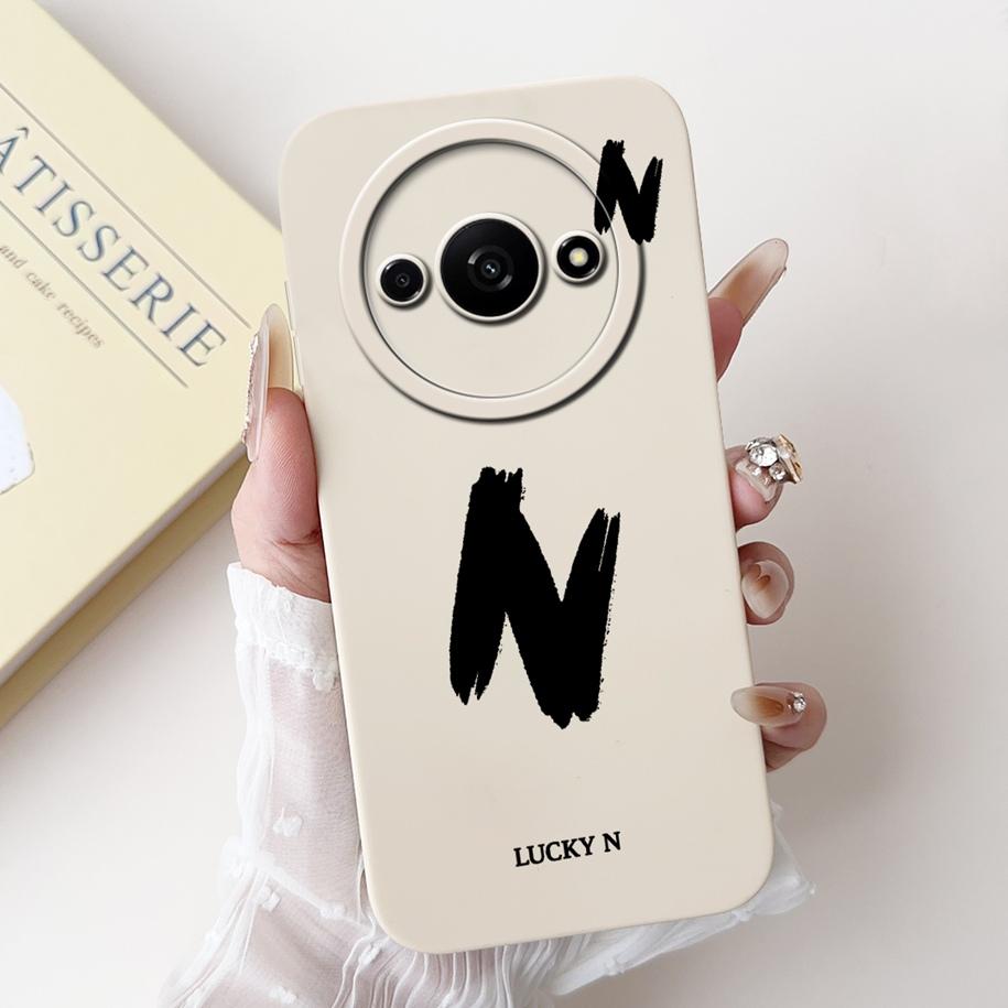 For Xiaomi Poco C61 Case PocoC61 C 61 Cover Luxury Letters Soft White Black Silicone Matte Fundas For Xiaomi Redmi A3 A3x Bumper