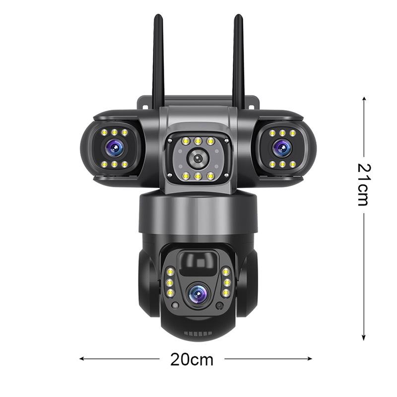 Solar-Powered 4G Outdoor Monitor: True Three-Lens, Three-Screen Camera