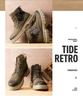 2025 Men's British Style Yellow High-Top Winter Work Boots with Thick Sole