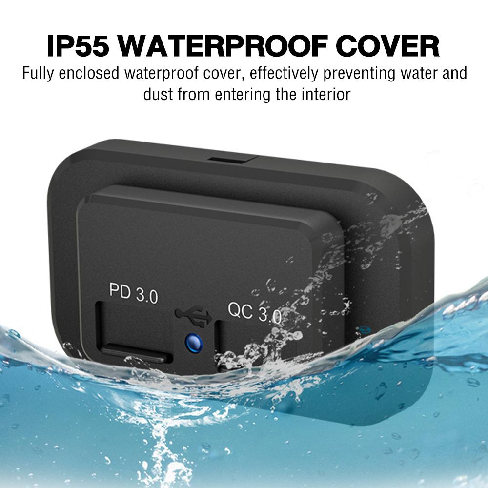 QC3.0 PD Car Charger Socket Quick Charge Dual USB Charger Outlet Panel Power Adapter for Truck Camper Caravan Accessories 12/24V