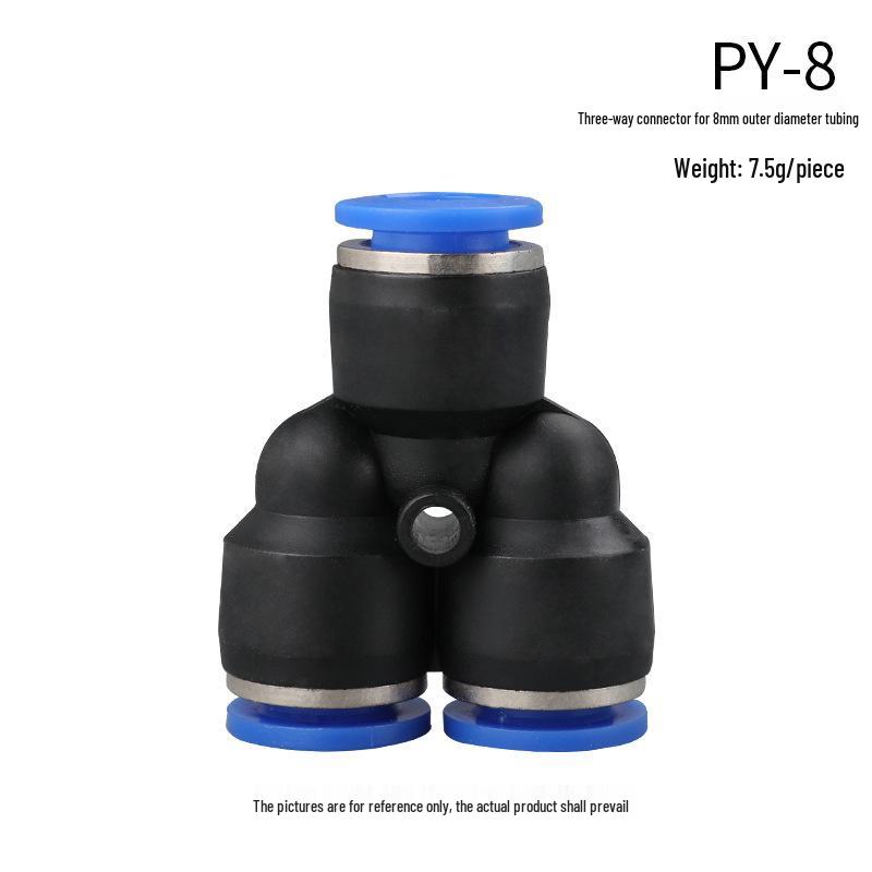 High-Pressure PE Tee & Reducer Pneumatic Quick-Fit Fittings for Air Pipe