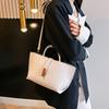 Womens PU Leather Bucket Bag With Detachable Handle Crossbody Strap Minimalist Solid Color Daily Tote Office Commute