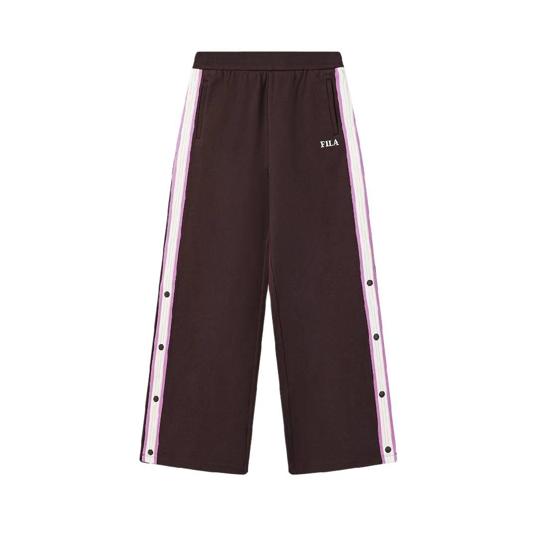 FILA Original Fashion Classic Retro Knitted Straight Leg Mid Rise Striped Casual Pants Women bottoms F11W619607F-BN S