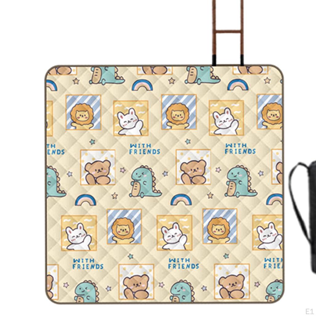 Picnic Outdoor Blanket 200 Cmx200 cm Cute with Storage Bag Foldable Beach Portable Camping