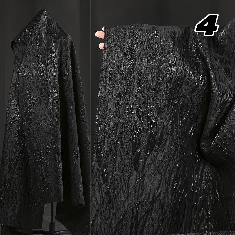 Super Concave And Convex Texture Green-Gold Plated Jacquard Embossed Fabric Skirt Cheongsam Dress Hanfu Retro Designer Fabric