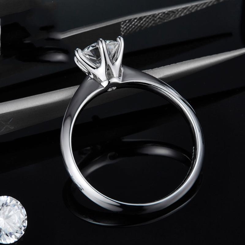 0.5-10ct Round Cut Moissanite Wedding Ring Gra Certified Classic 6 Claw  Copper18k Gold Plated Engagement Bands Fine Jewelry