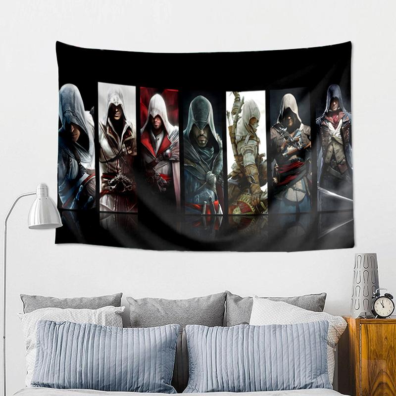 Assassin Game Printed Tapestry, Wall Hanging,Livingroom, dormitory, Large Wall Decor, Fabric Decor Fan Birthday Gifts