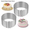 Adjustable Cake Ring Mold DIY Pastry Cooking Supplies Cake Stainless Steel Round Baking Ring Telescopic Mousse Cake Ring Tools