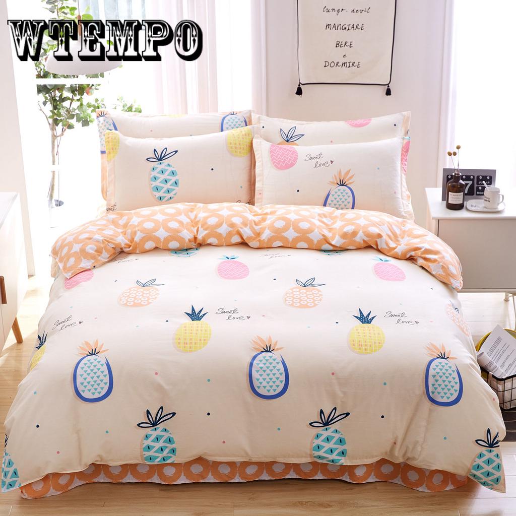Sunflower Bedsheet Pillowcase Duvet Cover Sets 100% Cotton Bedlinen Size Bedding Set