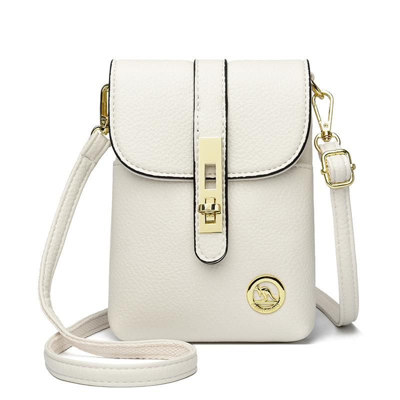 Small Square-shaped Single-shoulder Bag, Retro Flap-top Phone Bag, Fashionable Cross-body Bag, Casual Bag