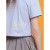 Saendeusaundeu Graphic Crop Sleeve Tshirts Light Blue