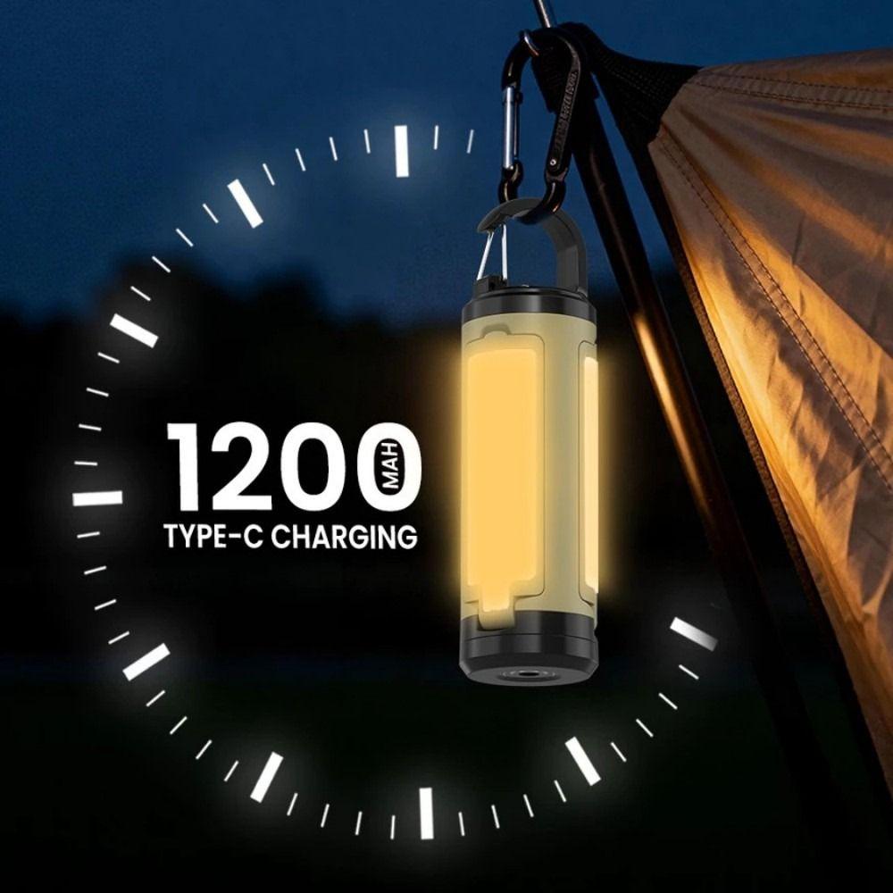 Multipurpose LED COB Camping Light Foldable Rechargeable Work Light Flashlight 1200 MAh Waterproof Hanging Tent Light Outdoor