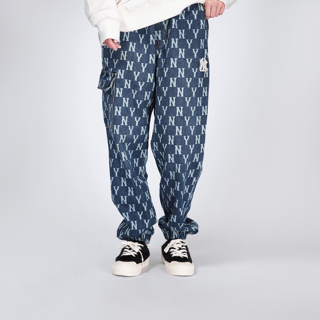 New MLB Old Flower Jeans Unisex Blue 3ADP05014-50BLS