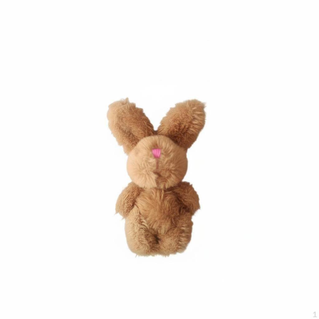 Mini Jointed Hare Plush Toy, Soft Animal Keychain, DIY Accessory, Random Color Offwhite Brushed