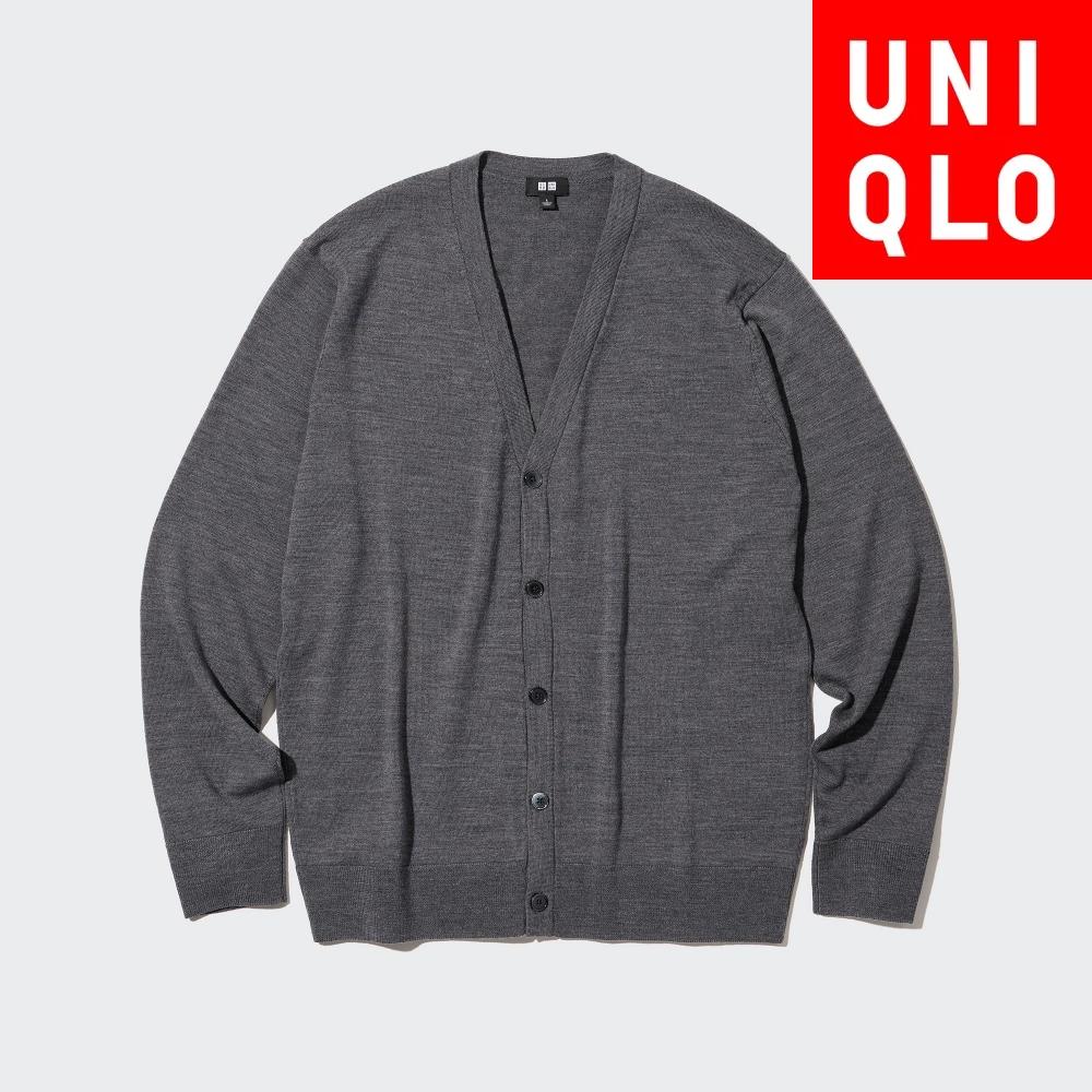 

Кардиган UNIQLO Extra Fine из шерсти мериноса с V-образным вырезом и длинными рукавами 07 GRAY/Men M