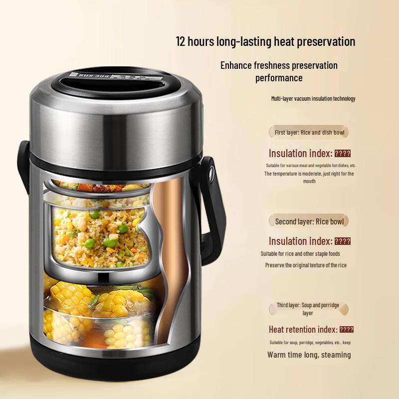 Ymer 3-Layer Stainless Steel Insulated Lunch Box