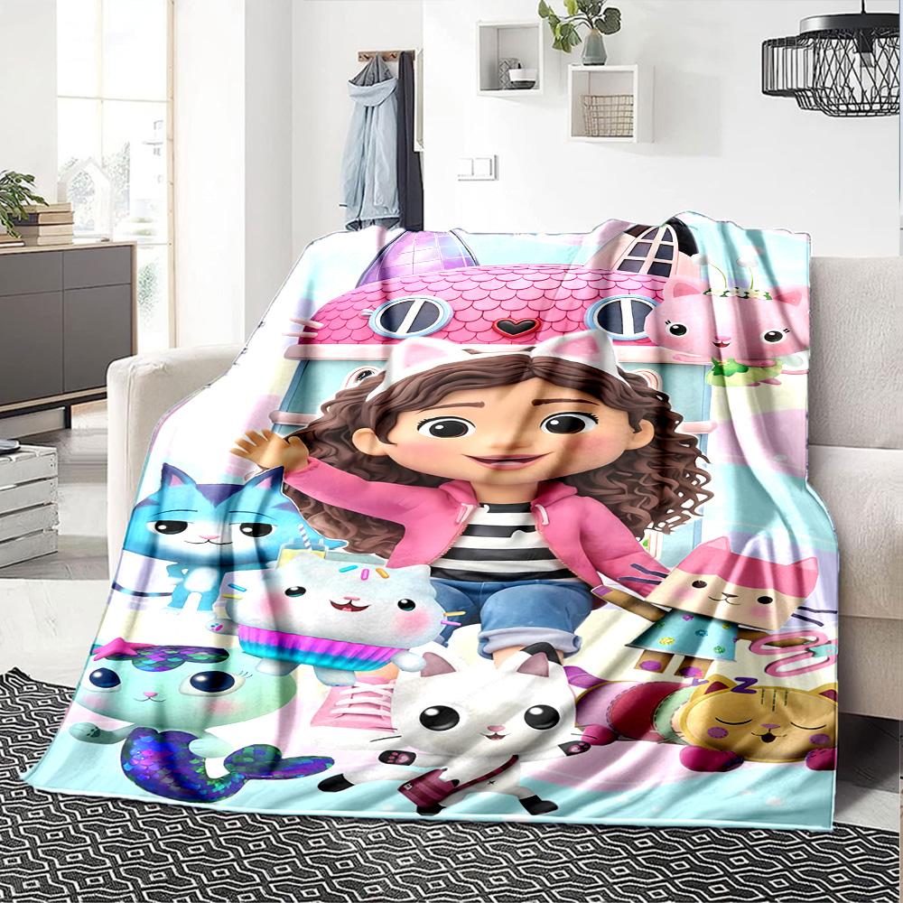 Gabby's Dollhouse Blanket Ultra-Soft Perfect for Office Chair Seaside Office Four Seasons Universal Playful Design Gift for Travel Home Birthdays
