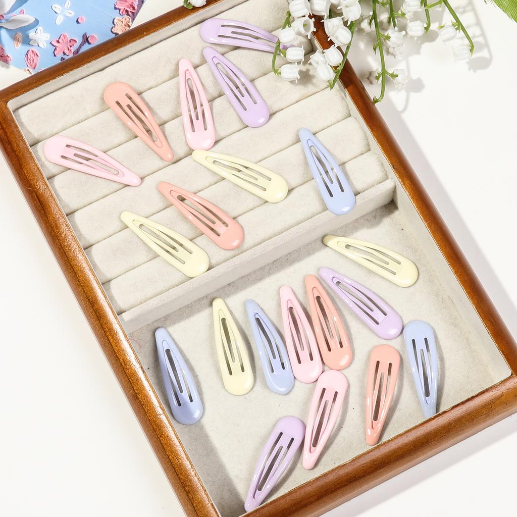 20 Pcs Multicolour Metal Hair Clips for Women,Black Snap BB Barrettes for Women,Cute Candy Colour Styling Hair Accessories