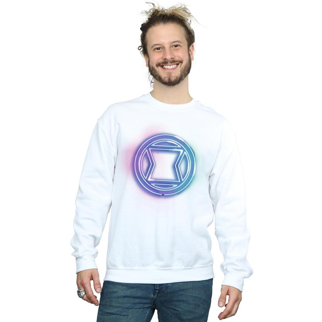 Marvel Mens Black Widow Neon Logo Sweatshirt