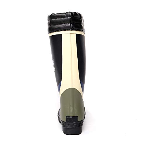 Co-cos nobuoka ZIPLOA Regenstiefel, Sicherheitsstiefel mit Zehenschutzkappe und trockenem Mesh-Futter, Herren, Schwarz, Größen S/M/L, LL (26,5-27,0 cm)