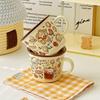 Retro Cartoon Animal Ceramic Cups Large Capacity Cute Mugs  Couple Drinking Cups  Breakfast Coffee Cups  Souvenirs