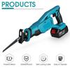 1500W 388VF Wood Metal Cutting Tool For 18V Battery Electric Cordless Reciprocating Saw with 4 Blades Saber Saw