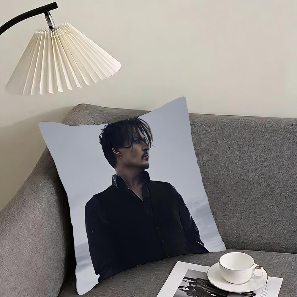 

JJohnny DeppP Logo Cushion Cover Pillowcase Ultra Soft Skin Friendly Fabric Cloud Like Comfort Concealed Zipper 30x30cm