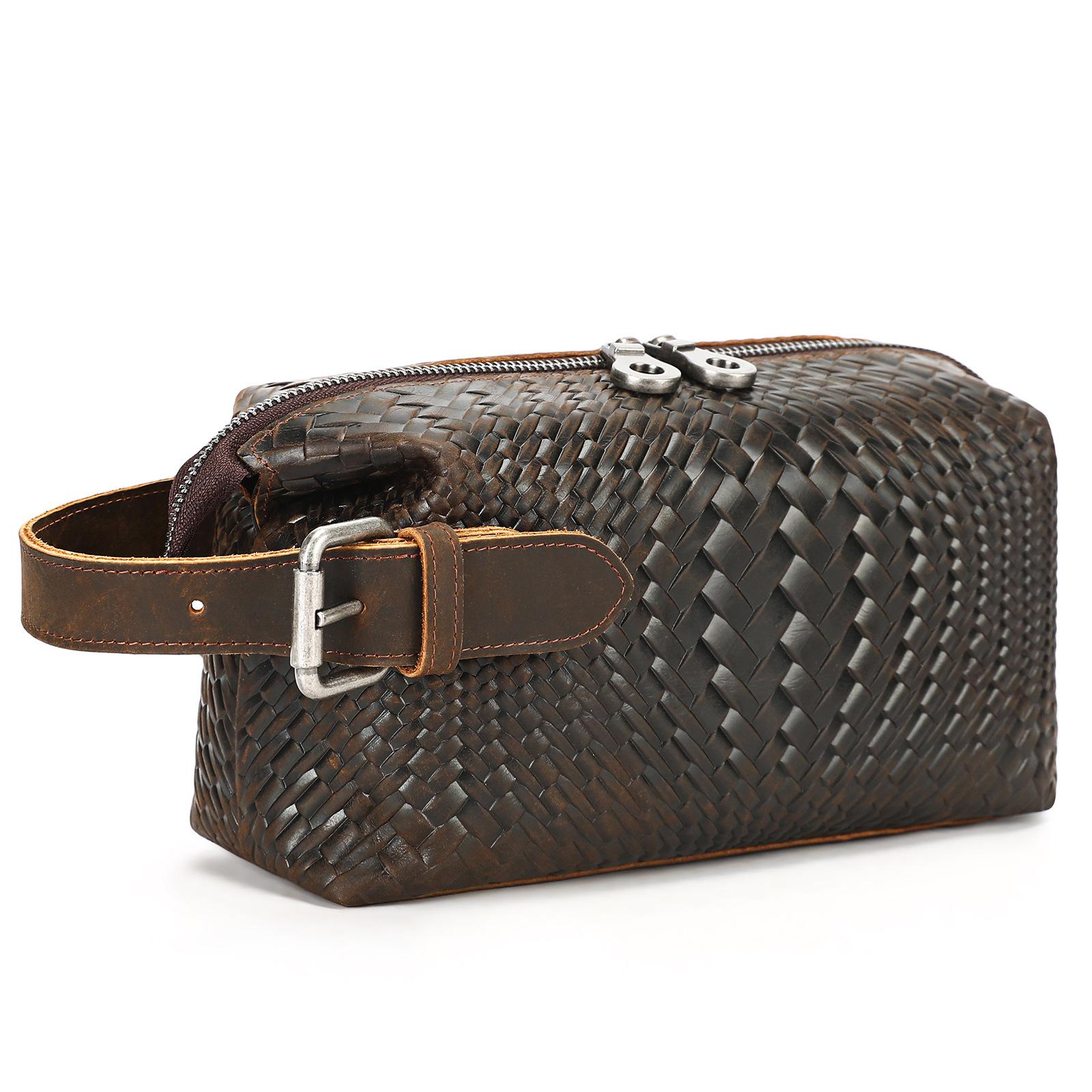 

Сумка из натуральной кожи, повседневная сумка-клатч из коровьей кожи, вместительная, переносная, ручная сумка для хранения, косметичка One Size кофейный