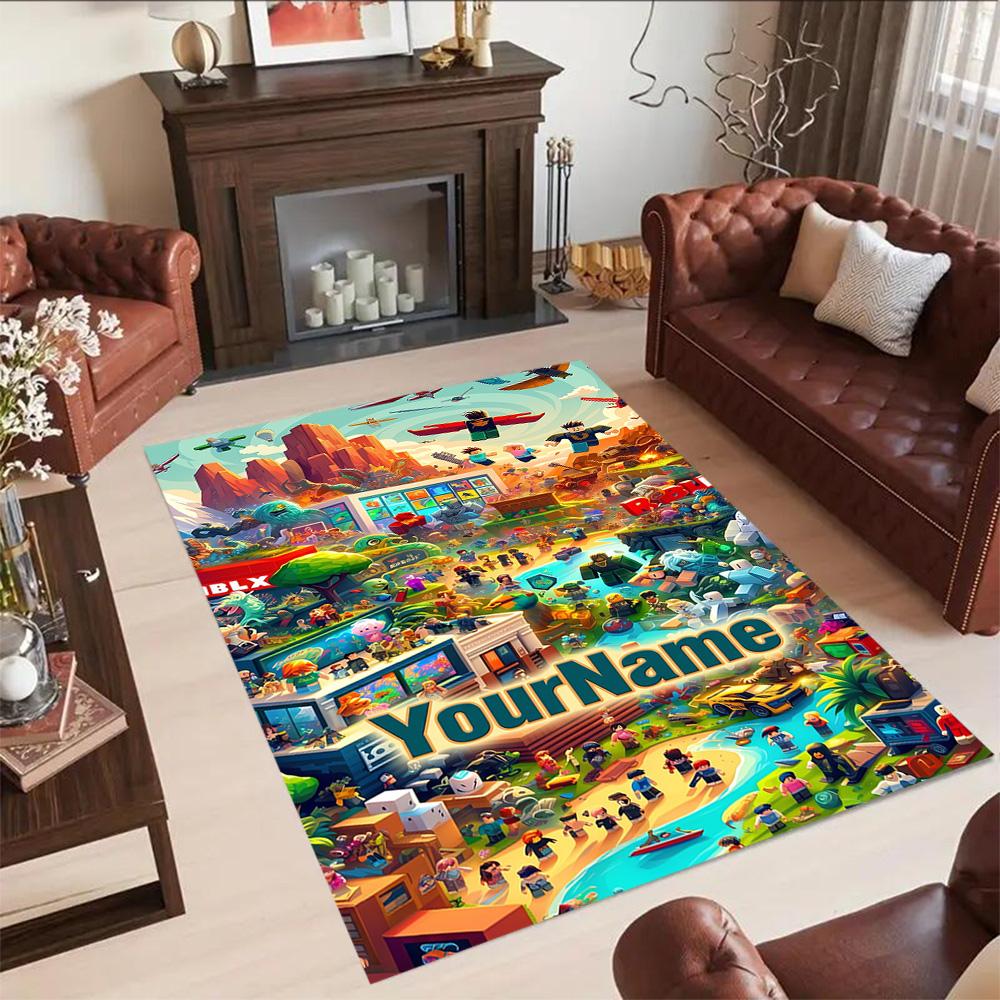 Roblox 248 Customize Your Name Floor Rug Office Rug Suitable for Hallway Dormitory Outdoor Foyer Anti-slip Rug Decorate Offices