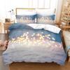 Christmas Duvet Cover Set King Size Snowflake Bells Pattern Festival Bedding Set Polyester Comforter Cover For Kids Boys Girls