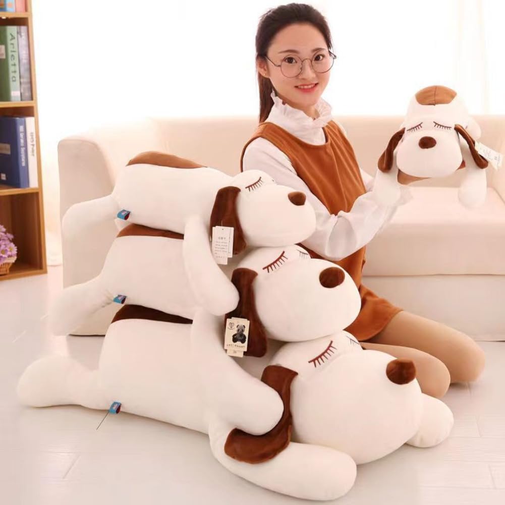 Super Soft Sleeping Dog Pillow Cushion Plush Toy, Fluffy, Brown (55cm)
