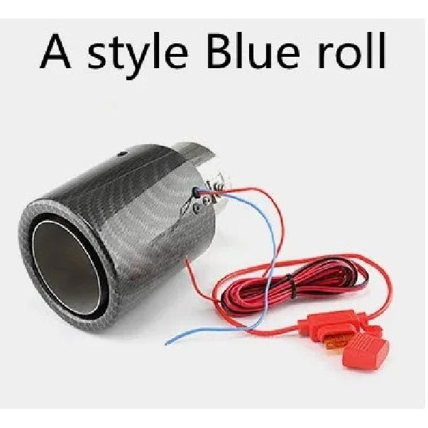 Universal Carbon Fiber Luminous Tail Throat Tail Pipe Muffler Blue and Red LED Light