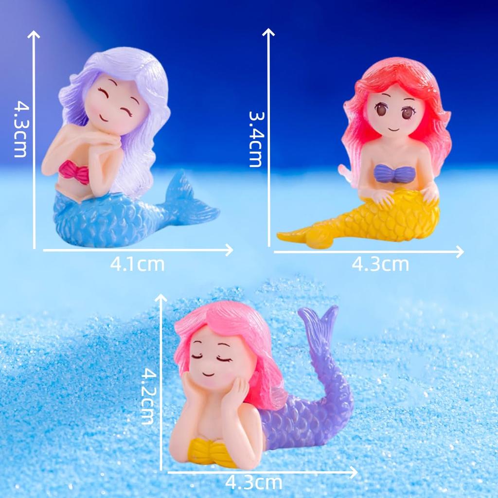 HyzaPhix Set de Accesorios para Acuario de Sirena Miniatura Estiloso Mini Decorativo Celebración del Hogar Decorativo para el Estrés Regalos para Amigos y Estudiantes 3,
